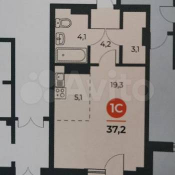 Продается 1-комнатная квартира, 38 м²