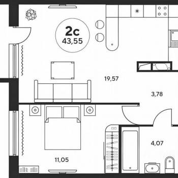 Продается 2-х комнатная квартира, 38,5 м²