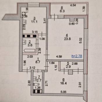 Продается 2-х комнатная квартира, 72 м²