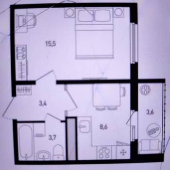Продается 1-комнатная квартира, 32,8 м²