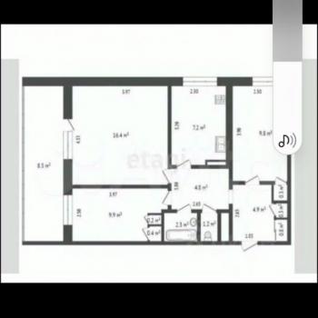 Продается 3-х комнатная квартира, 65 м²