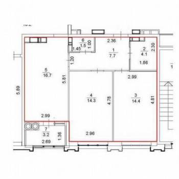 Продается 2-х комнатная квартира, 61 м²