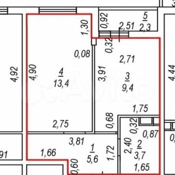 Продается 1-комнатная квартира, 32,1 м²