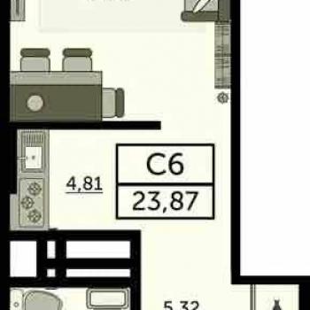 Продается 1-комнатная квартира, 23,8 м²