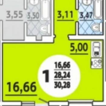 Продается 1-комнатная квартира, 30,3 м²