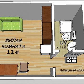 Сдается 1-комнатная квартира, 18 м²