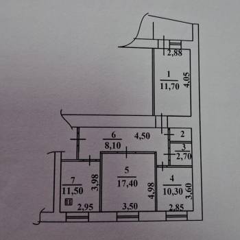 Продается 3-х комнатная квартира, 63 м²