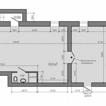 Сдается Нежилое помещение, 62,4 м²