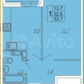 Сдается 1-комнатная квартира, 34 м²