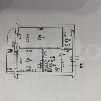 Сдается 1-комнатная квартира, 40 м²