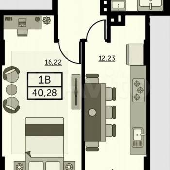 Сдается 1-комнатная квартира, 40,7 м²