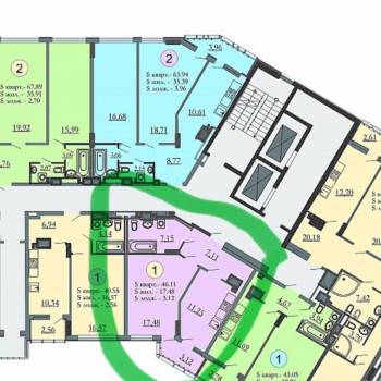 Продается 1-комнатная квартира, 43,1 м²
