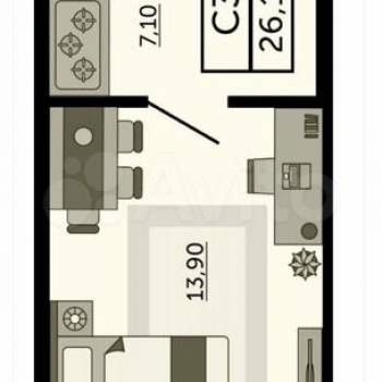 Сдается 1-комнатная квартира, 26 м²