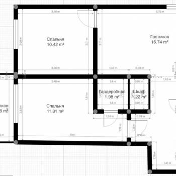 Продается 2-х комнатная квартира, 55,9 м²