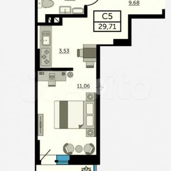 Продается 1-комнатная квартира, 32,7 м²