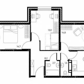 Продается 3-х комнатная квартира, 67,8 м²