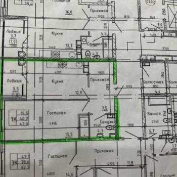 Продается 1-комнатная квартира, 40,4 м²