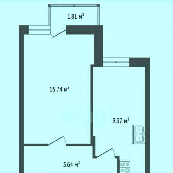 Продается 1-комнатная квартира, 38 м²