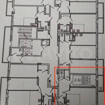 Продается 1-комнатная квартира, 59,7 м²