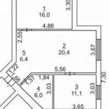 Продается 2-х комнатная квартира, 60 м²