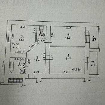 Продается 2-х комнатная квартира, 71,4 м²