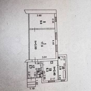 Продается 2-х комнатная квартира, 41,1 м²