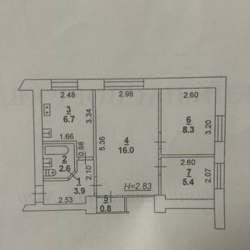 Продается 3-х комнатная квартира, 43,7 м²