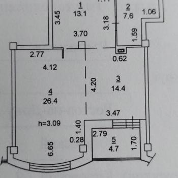 Продается 1-комнатная квартира, 61,5 м²