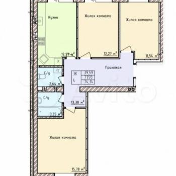 Продается 3-х комнатная квартира, 74 м²