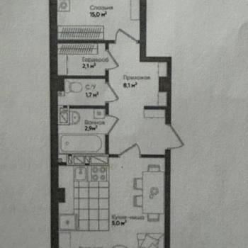 Продается 2-х комнатная квартира, 56,7 м²