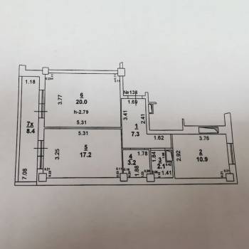 Продается 2-х комнатная квартира, 60,7 м²