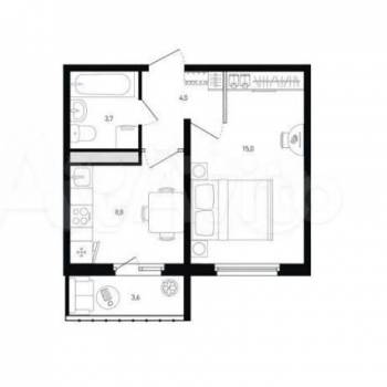 Сдается 1-комнатная квартира, 32,5 м²