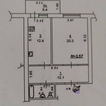 Продается 1-комнатная квартира, 48,8 м²