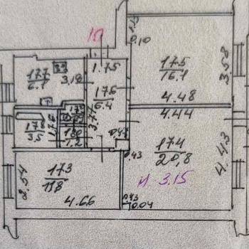 Сдается Многокомнатная квартира, 66,8 м²