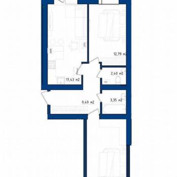 Продается 2-х комнатная квартира, 63,5 м²