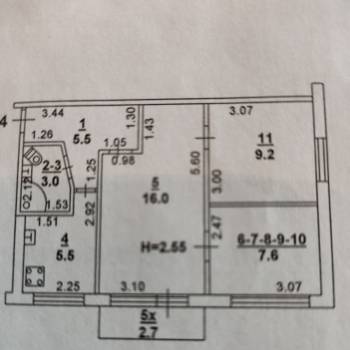 Продается 3-х комнатная квартира, 46,8 м²