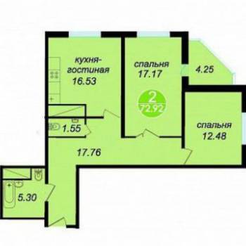 Продается 2-х комнатная квартира, 69,9 м²
