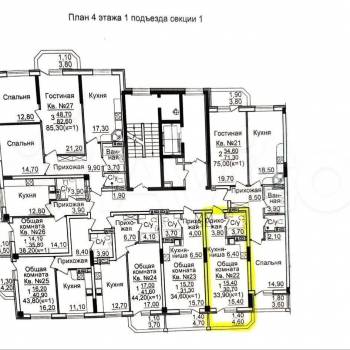 Продается 1-комнатная квартира, 33,9 м²