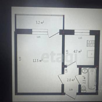 Продается 1-комнатная квартира, 23 м²