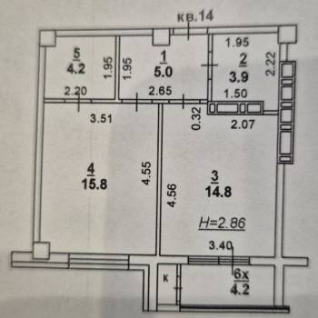 Продается 1-комнатная квартира, 47 м²