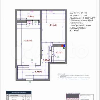 Продается 2-х комнатная квартира, 50 м²