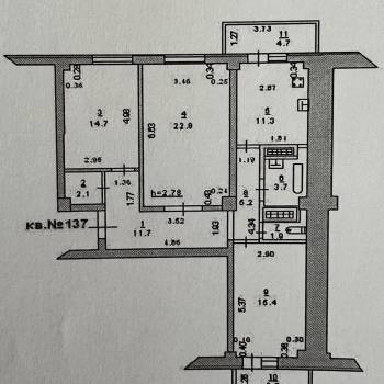 Продается 3-х комнатная квартира, 98 м²