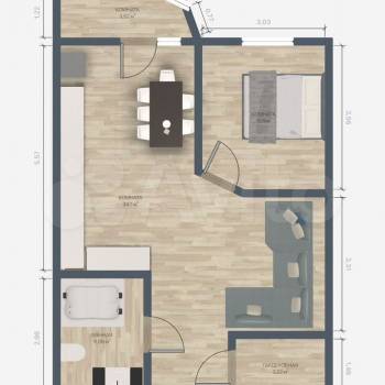 Сдается 2-х комнатная квартира, 60 м²