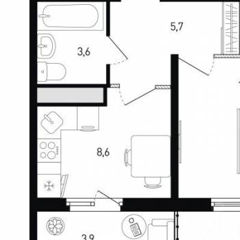 Продается 1-комнатная квартира, 35,2 м²