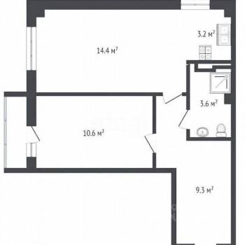 Продается 1-комнатная квартира, 41,1 м²