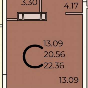 Продается 1-комнатная квартира, 22,4 м²