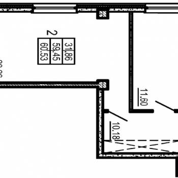 Продается 2-х комнатная квартира, 60,9 м²