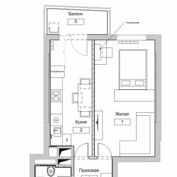 Сдается 1-комнатная квартира, 40 м²