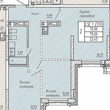 Продается 2-х комнатная квартира, 70,9 м²
