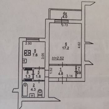 Продается 1-комнатная квартира, 41,7 м²